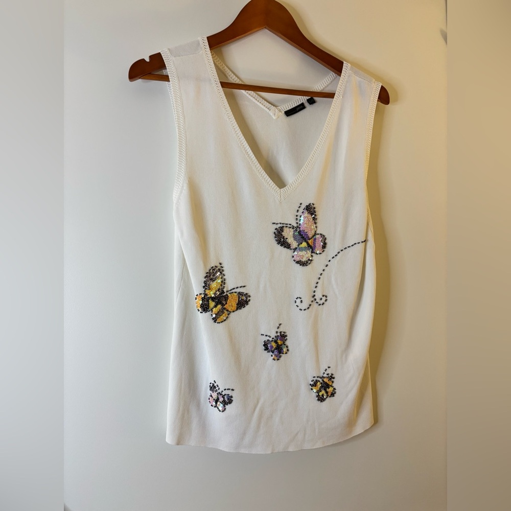 JANA Embroidered Sleeveless Tank Top L